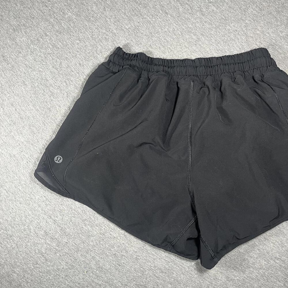 Lululemon Woman’s Size 6 stretchy Black Athletic Running Shorts LuLu - Picture 2 of 5